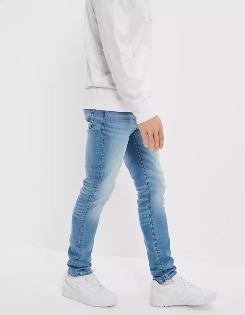 Jean American Eagle AE AirFlexSkinny Bleu Homme | UXO-42247741